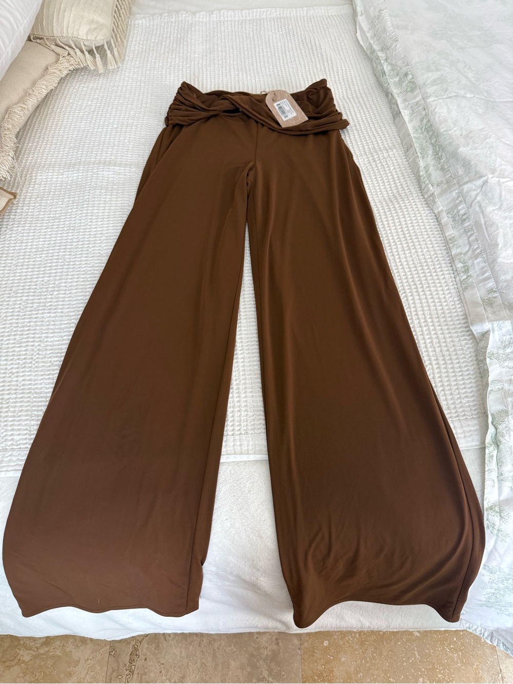 Wide-Leg Brown Women's  Pants